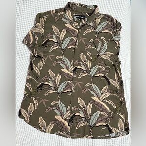 Molokai Surf Co Men's Leaf Pattern Casual Button Down Shirt Size XXL